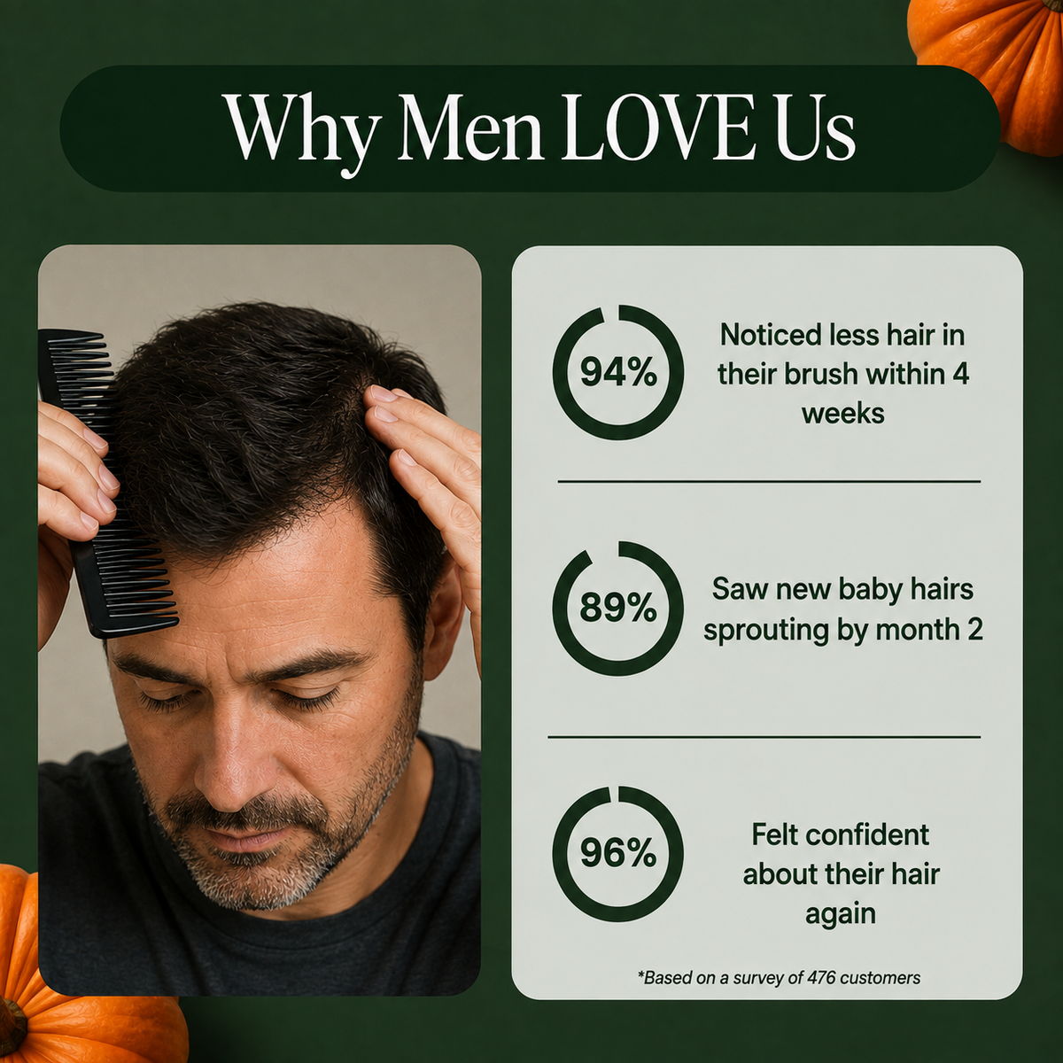 Less hair shedding in 26 days or less